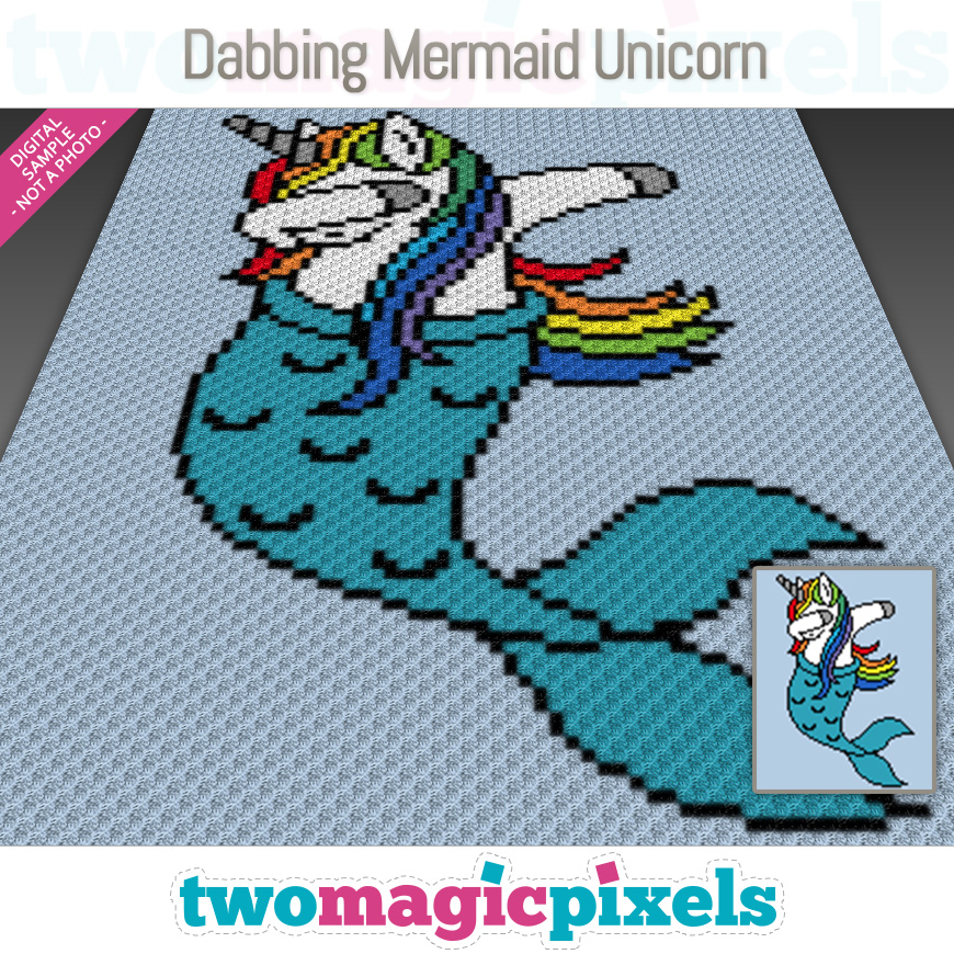 Dabbing Mermaid Unicorn by Two Magic Pixels