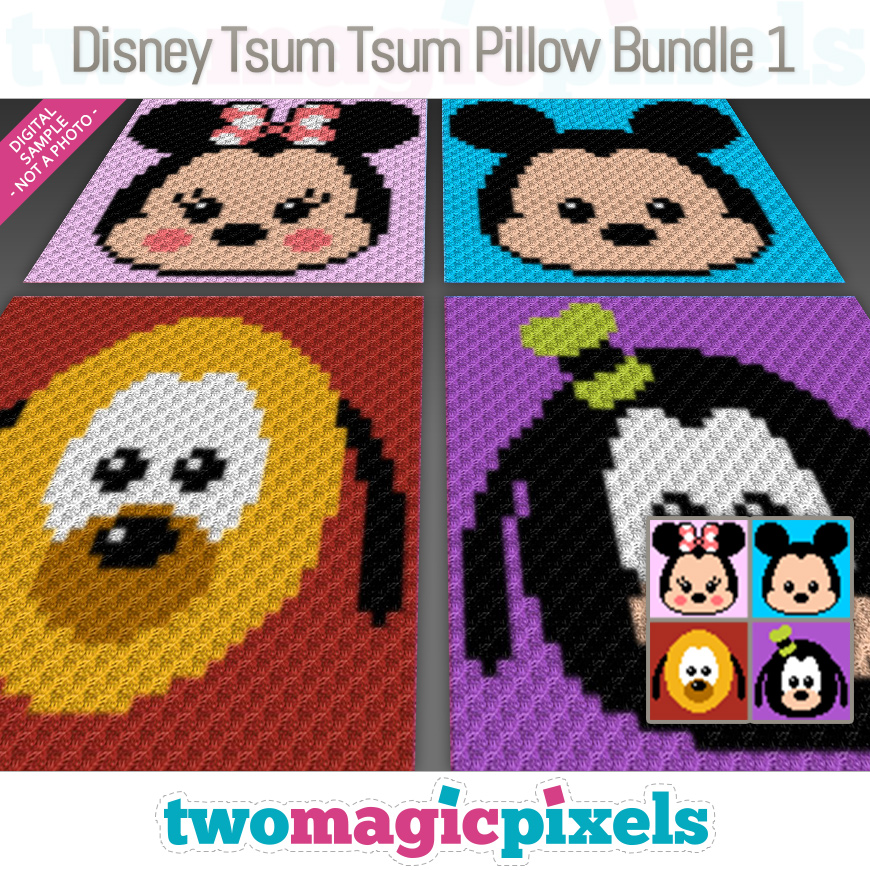 Disney Tsum Tsum Pillow Bundle 1 by Two Magic Pixels