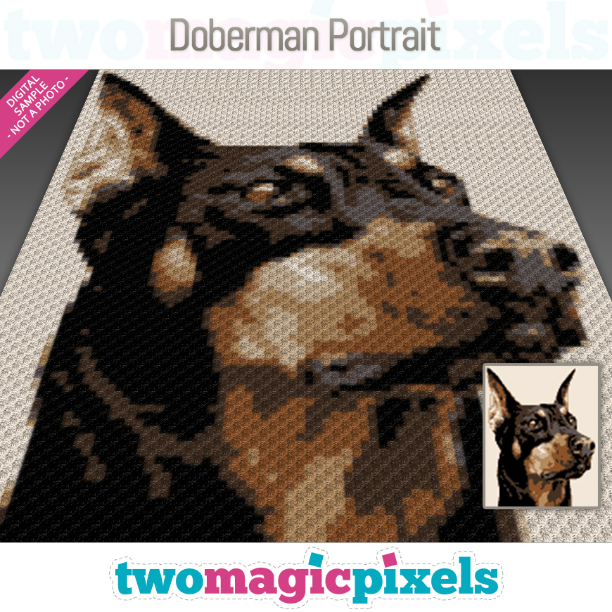 Doberman Portrait by Two Magic Pixels