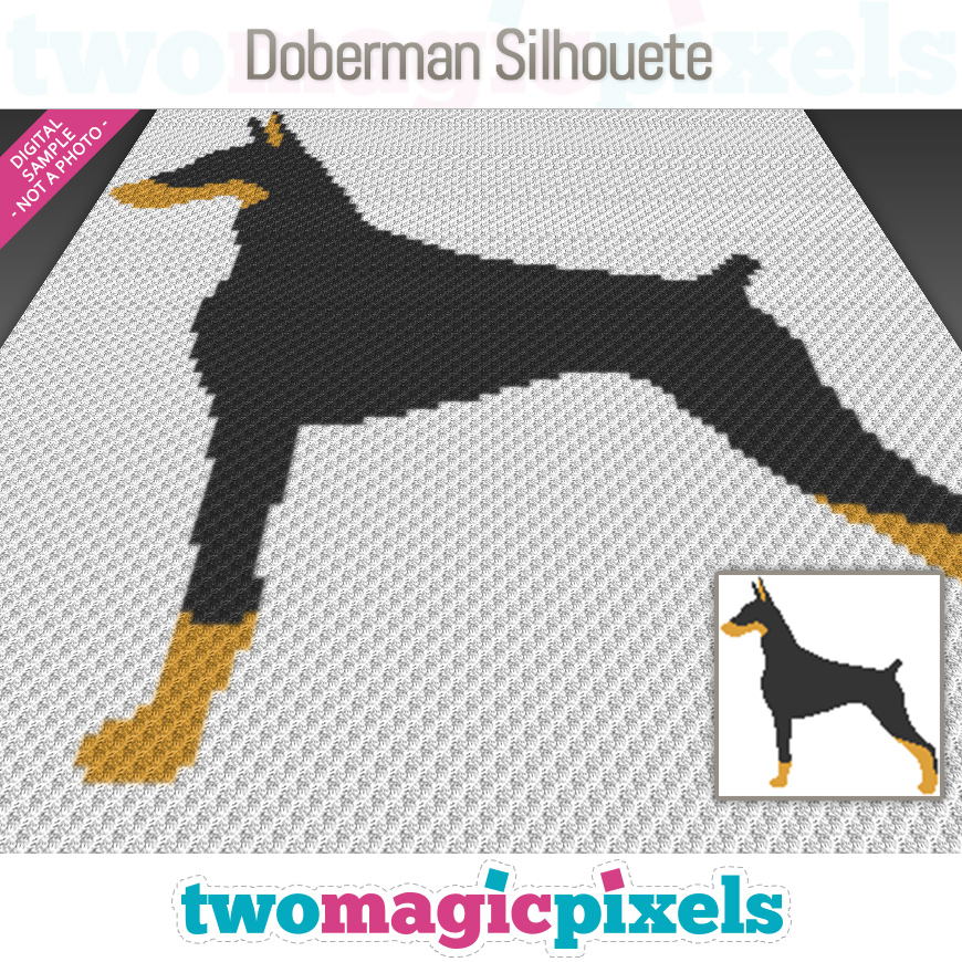 Doberman Silhouette by Two Magic Pixels
