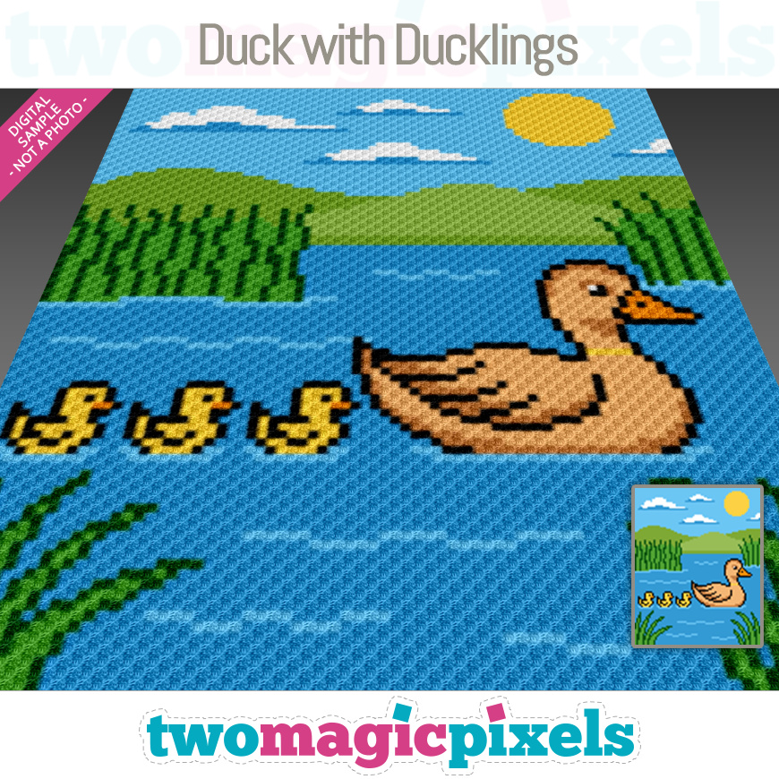 Duck with Ducklings by Two Magic Pixels
