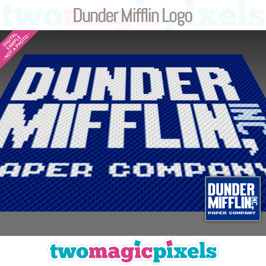 Dunder Mifflin Logo C2C graph, SC graph, cross stitch graph by Two