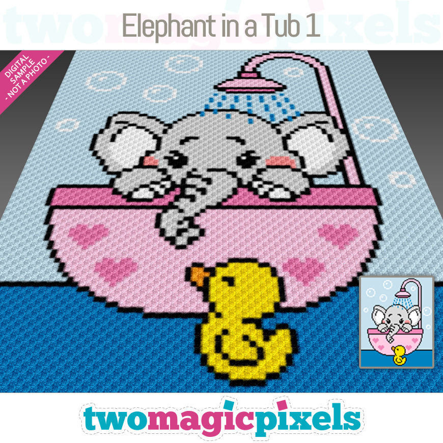 Elephant in a Tub 1 by Two Magic Pixels