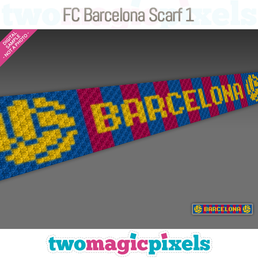 FC Barcelona Scarf 1 by Two Magic Pixels