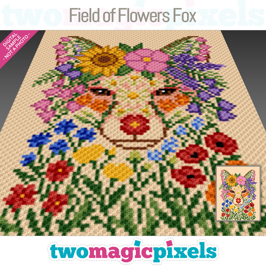Field of Flowers Fox by Two Magic Pixels