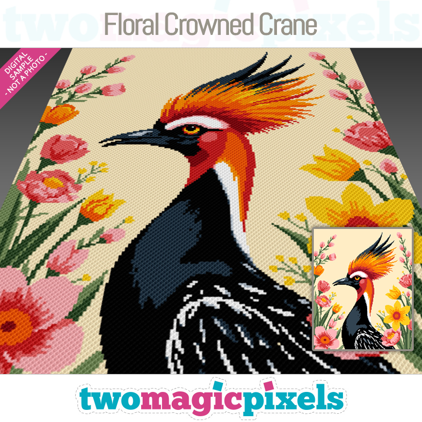 Floral Crowned Crane by Two Magic Pixels