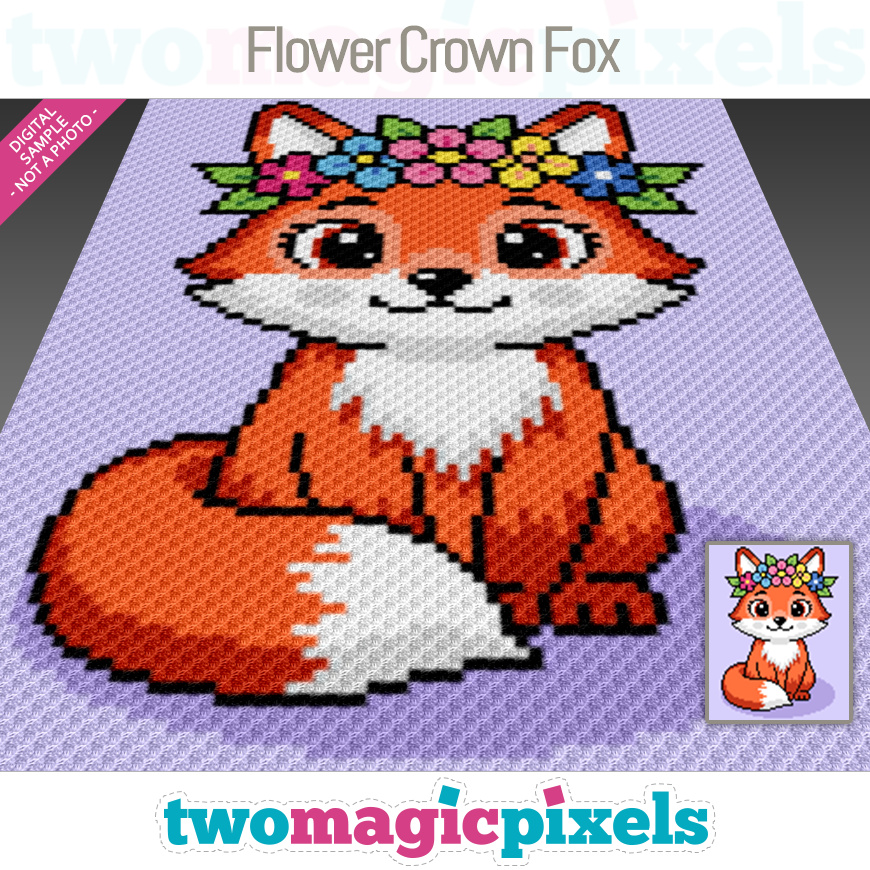 Flower Crown Fox by Two Magic Pixels