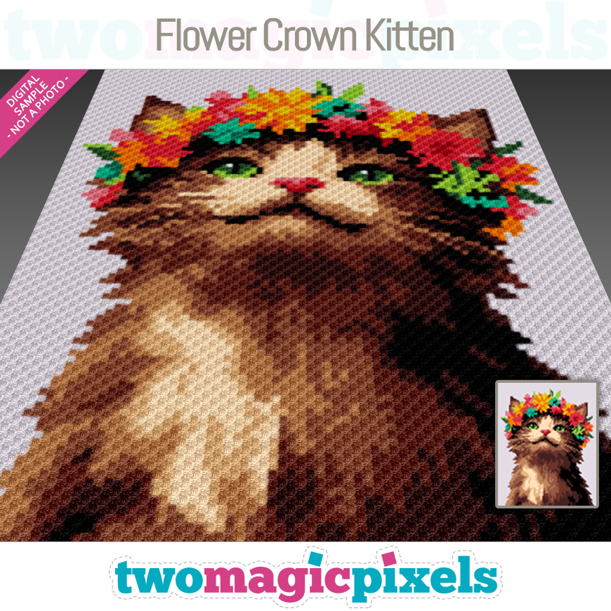 Flower Crown Kitten by Two Magic Pixels