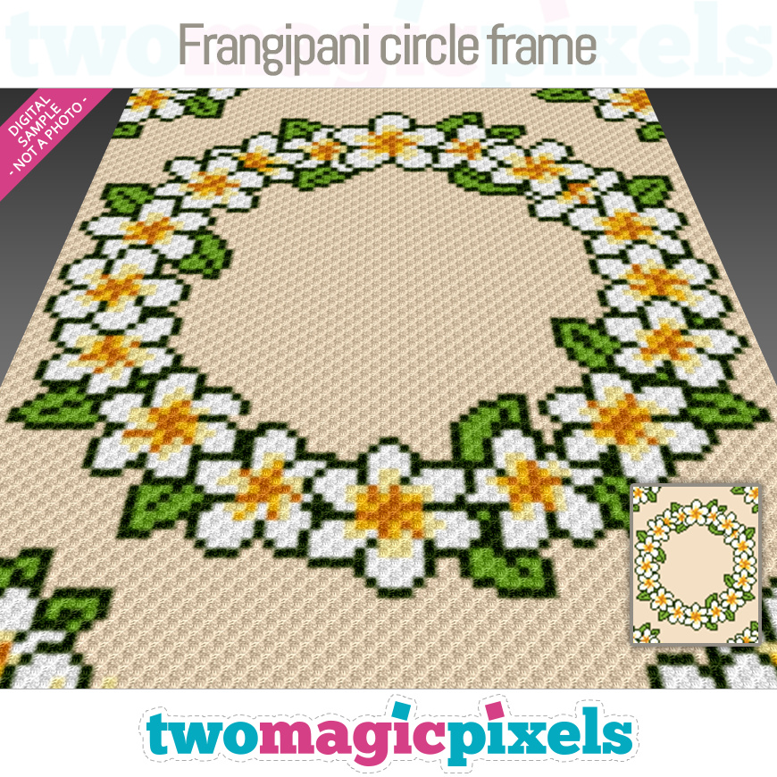 Frangipani circle frame by Two Magic Pixels