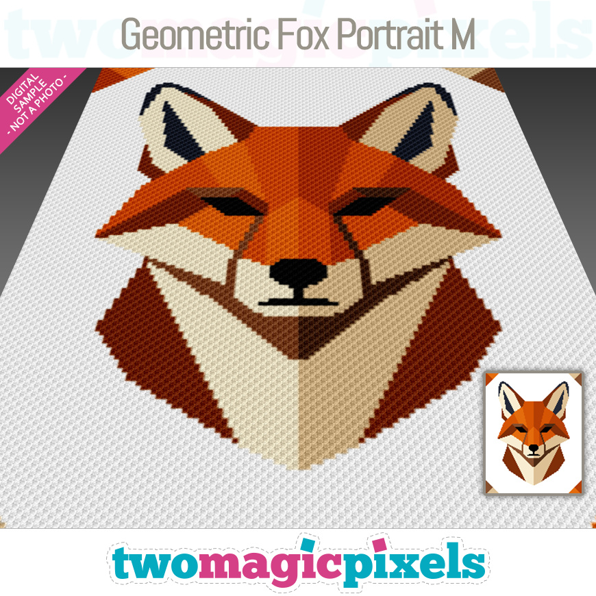 Geometric Fox Portrait M by Two Magic Pixels