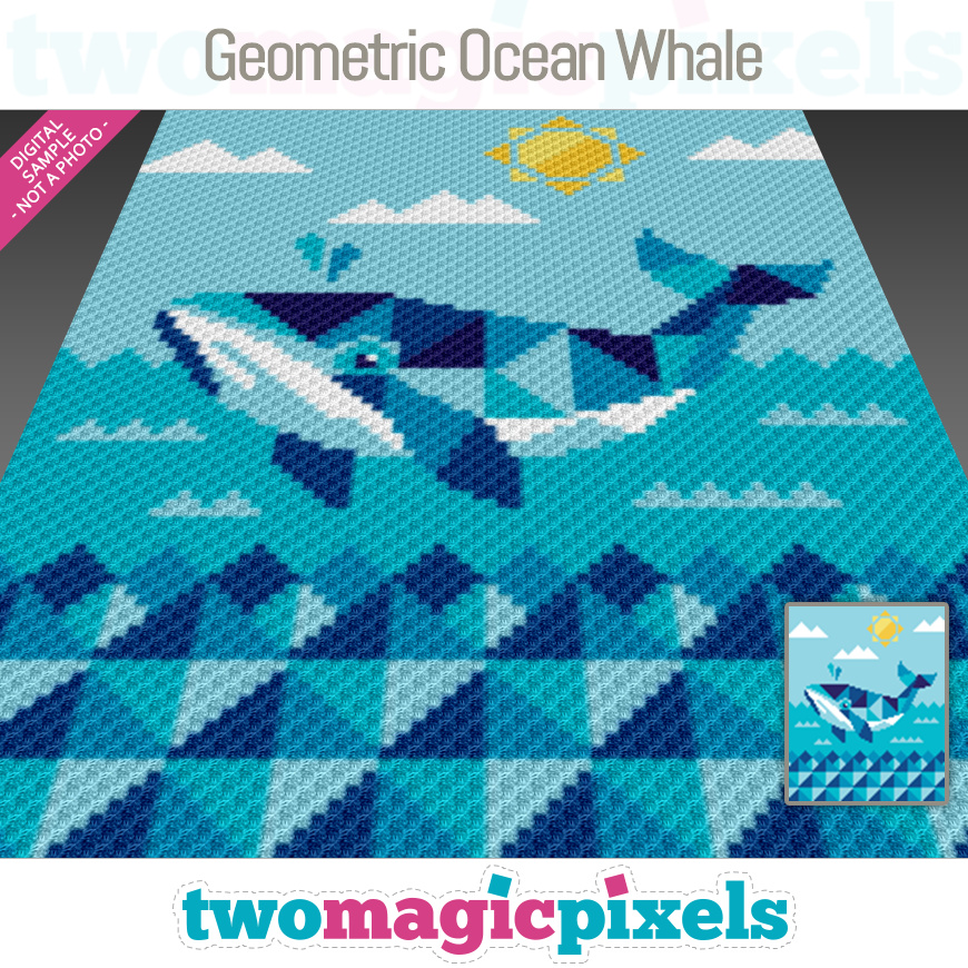 Geometric Ocean Whale by Two Magic Pixels