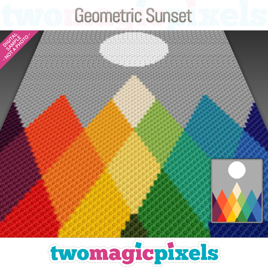 Geometric Sunset by Two Magic Pixels