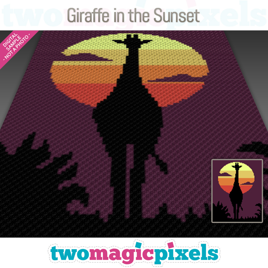 Giraffe in the Sunset by Two Magic Pixels