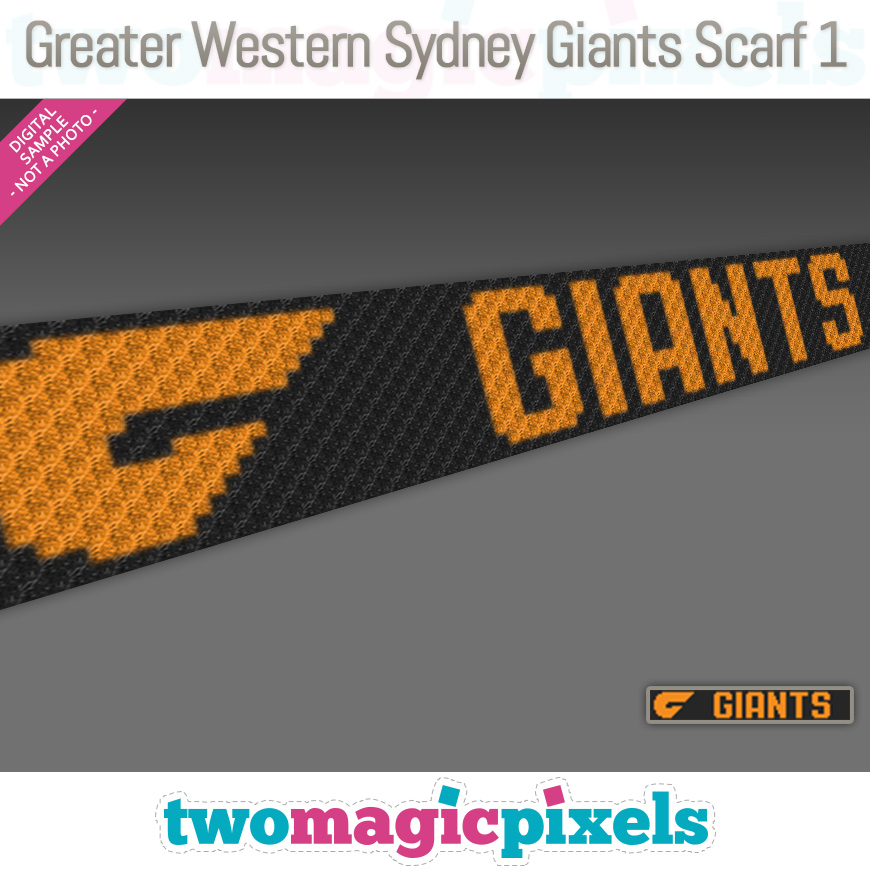 Greater Western Sydney Giants Scarf 1 by Two Magic Pixels