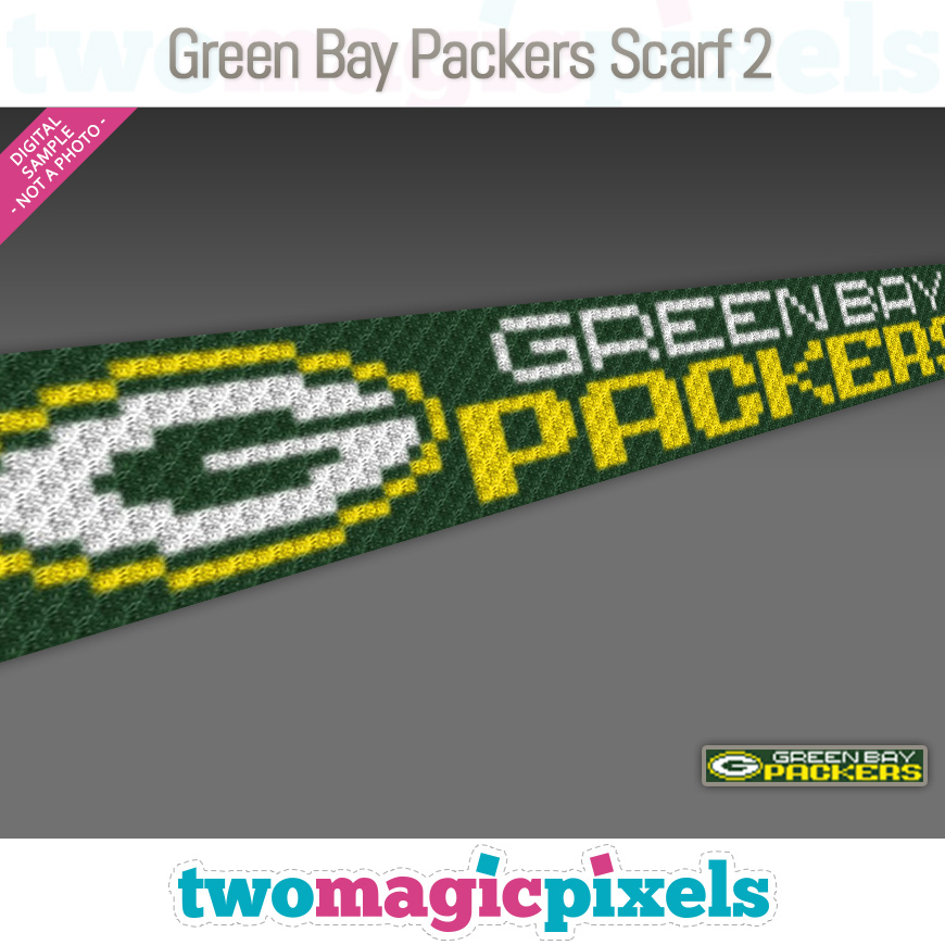 Green Bay Packers Scarf 2 by Two Magic Pixels