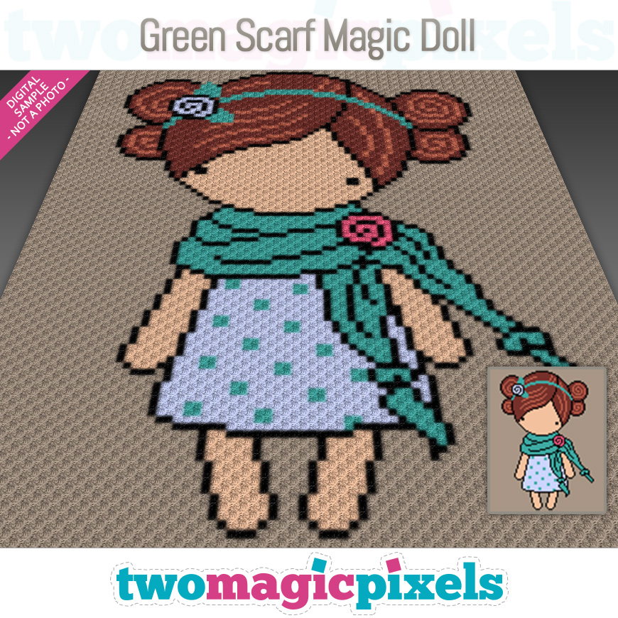 Green Scarf Magic Doll by Two Magic Pixels
