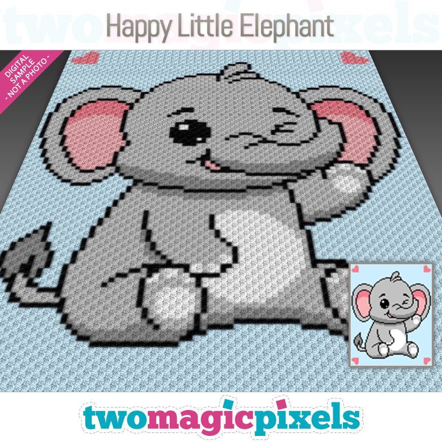 Happy Little Elephant by Two Magic Pixels