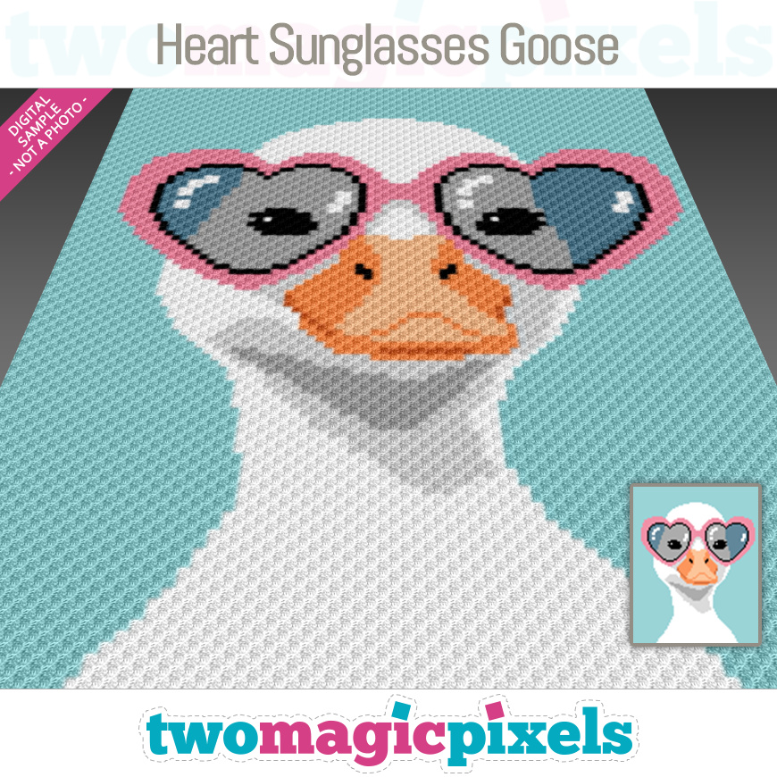 Heart Sunglasses Goose by Two Magic Pixels