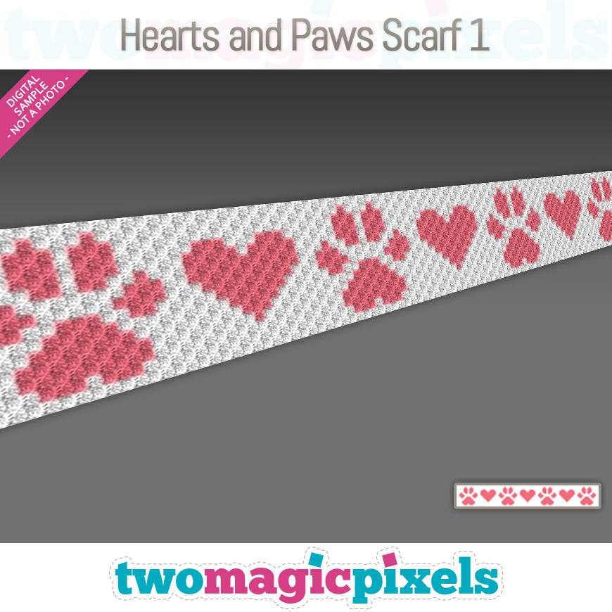 Hearts and Paws Scarf 1 by Two Magic Pixels