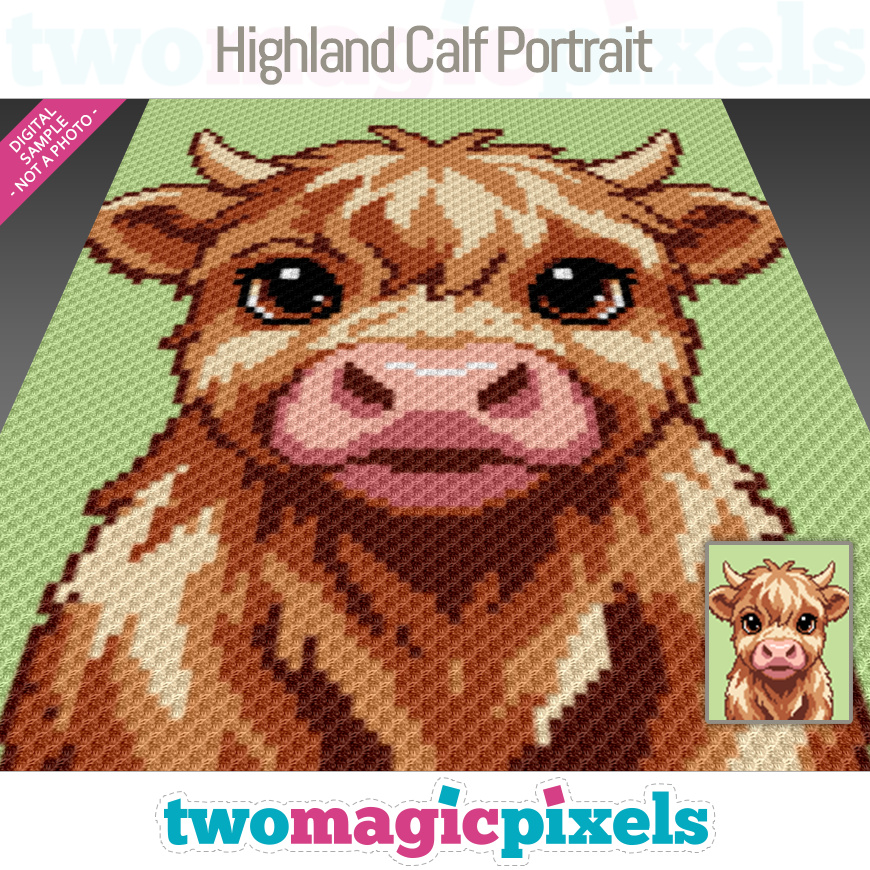 Highland Calf Portrait by Two Magic Pixels
