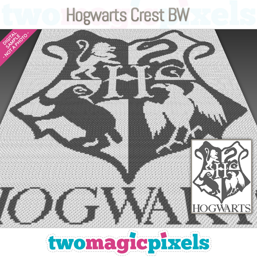 Hogwarts Crest BW by Two Magic Pixels
