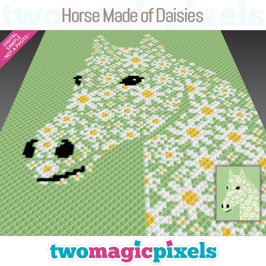 Horse Made of Daisies by Two Magic Pixels