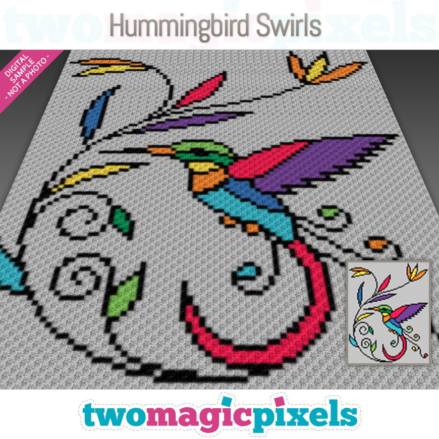 Hummingbird Swirls by Two Magic Pixels