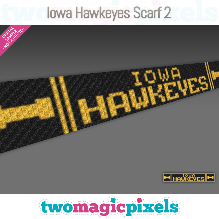 Iowa Hawkeyes Scarf 2 by Two Magic Pixels