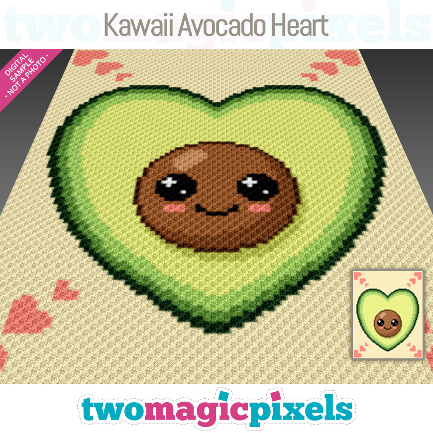 Kawaii Avocado Heart by Two Magic Pixels