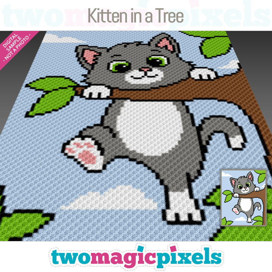 Kitten in a Tree by Two Magic Pixels