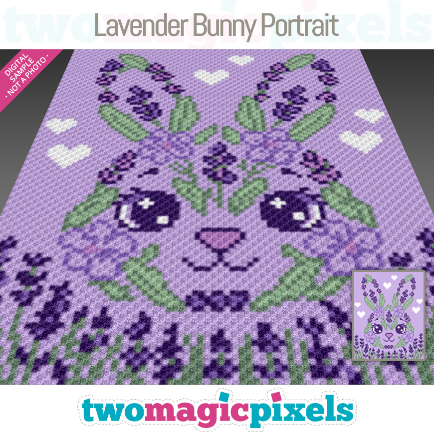 Lavender Bunny Portrait by Two Magic Pixels
