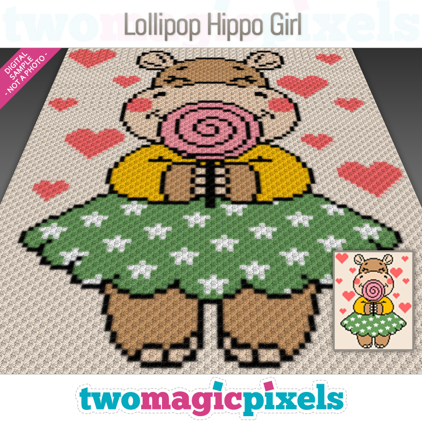 Lollipop Hippo Girl by Two Magic Pixels