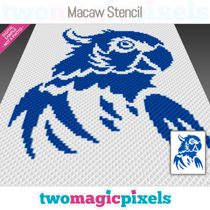 Macaw Stencil by Two Magic Pixels