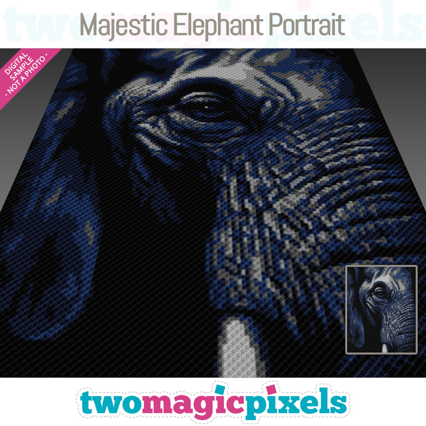 Majestic Elephant Portrait by Two Magic Pixels