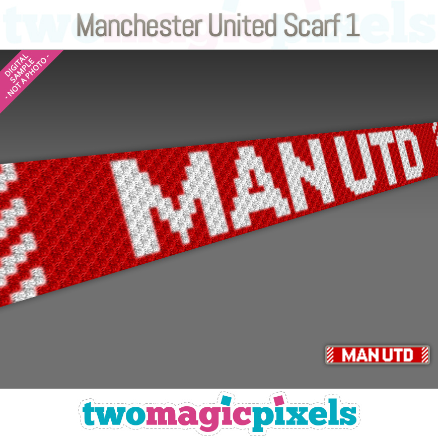 Manchester United Scarf 1 by Two Magic Pixels