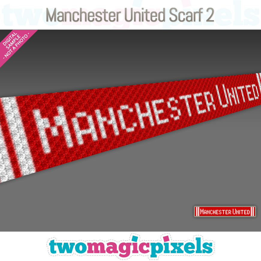 Manchester United Scarf 2 by Two Magic Pixels
