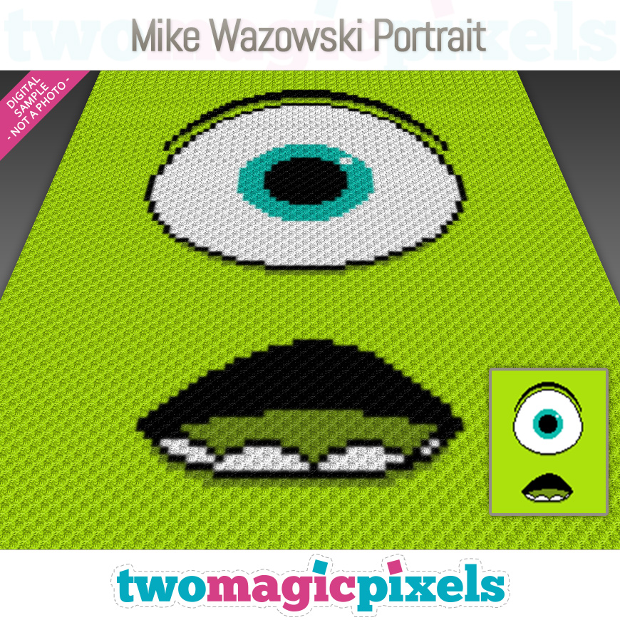 Mike Wazowski Portrait by Two Magic Pixels