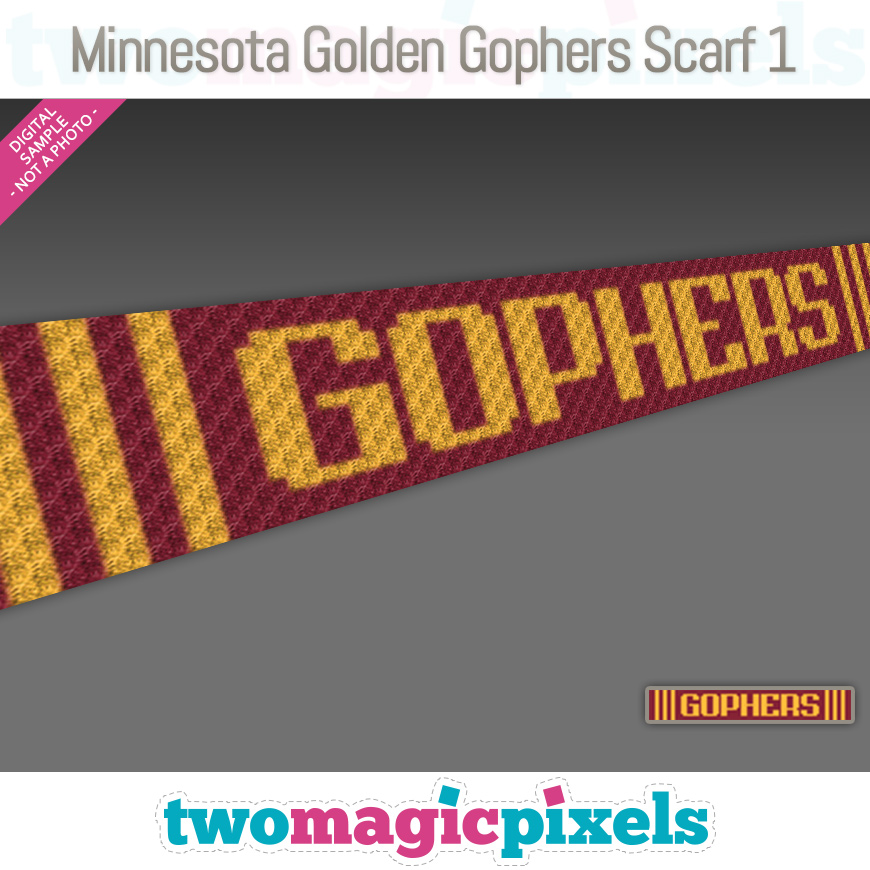 Minnesota Golden Gophers Scarf 1 by Two Magic Pixels
