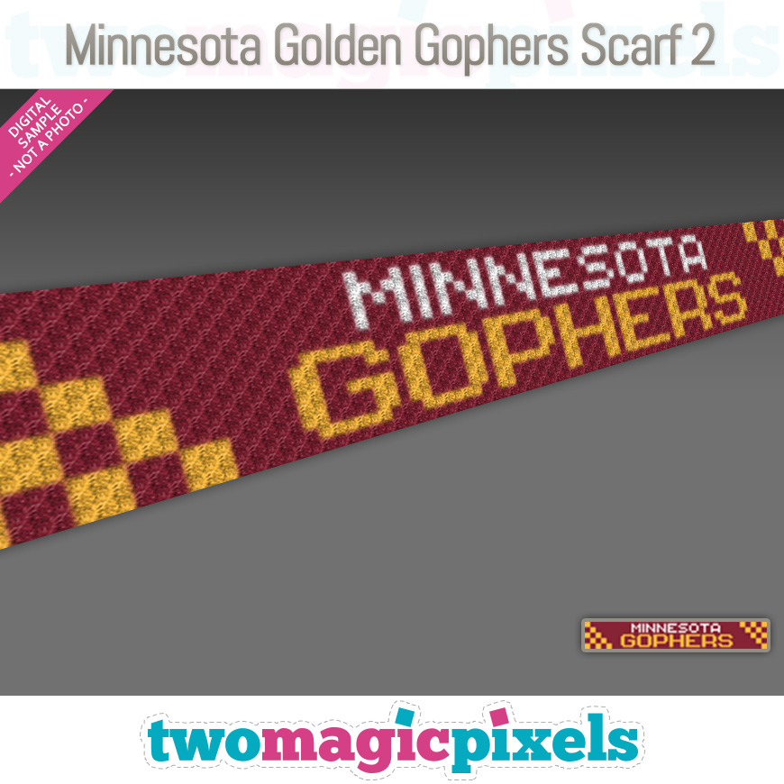 Minnesota Golden Gophers Scarf 2 by Two Magic Pixels