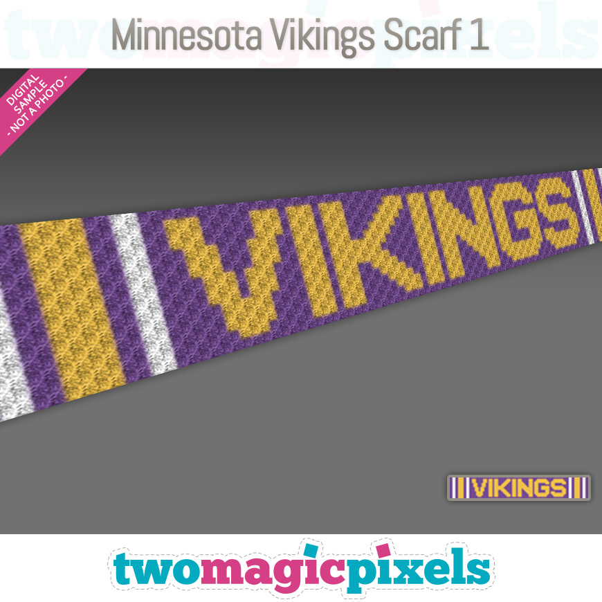 Minnesota Vikings Scarf 1 by Two Magic Pixels
