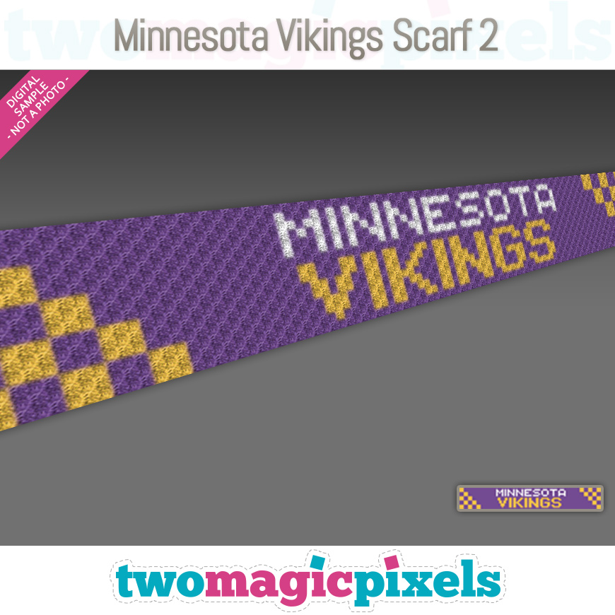 Minnesota Vikings Scarf 2 by Two Magic Pixels