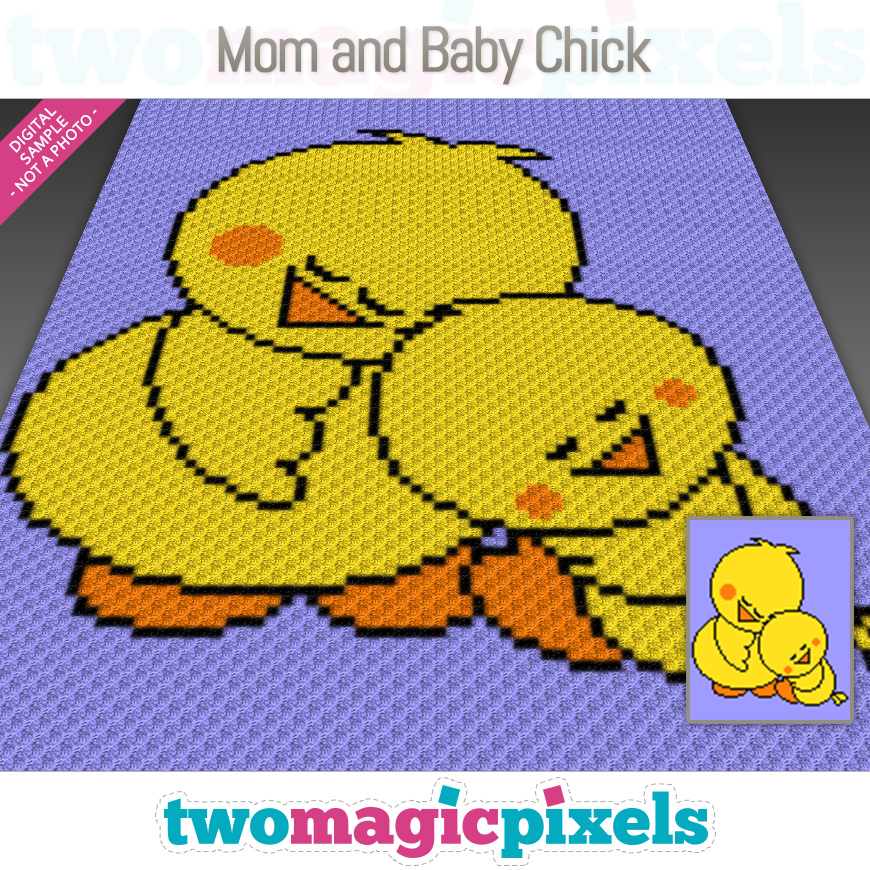 Mom and Baby Chick by Two Magic Pixels