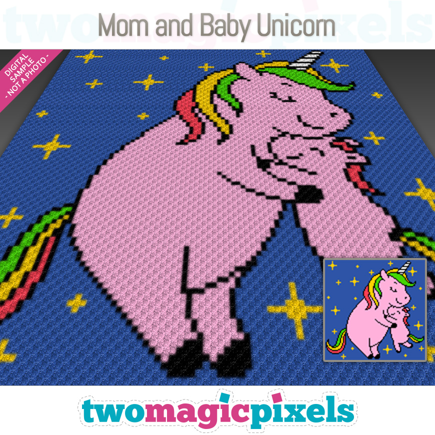 Mom and Baby Unicorn by Two Magic Pixels