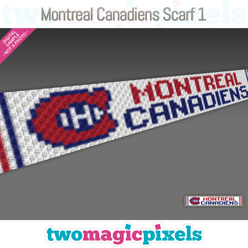 Montreal Canadiens Scarf 1 by Two Magic Pixels Montreal Canadiens Scarf 1 by Two Magic Pixels