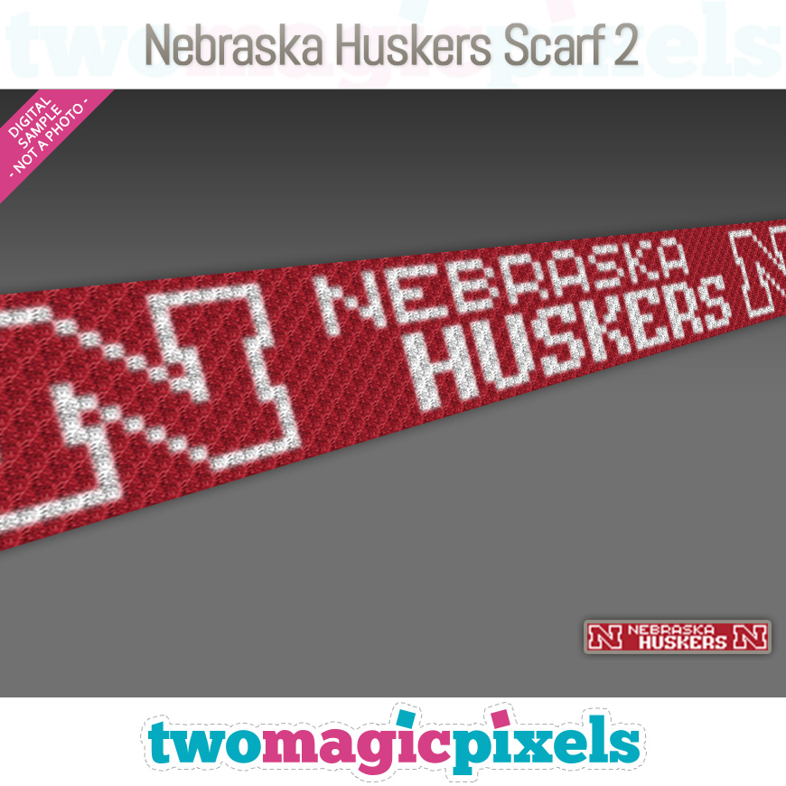 Nebraska Huskers Scarf 2 by Two Magic Pixels