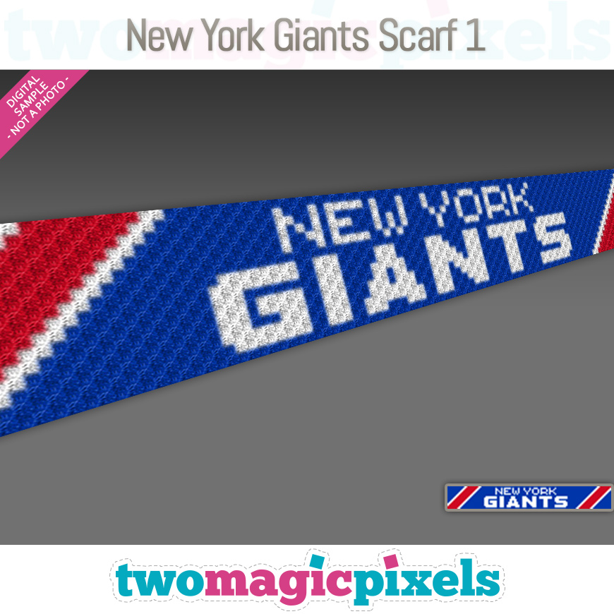 New York Giants Scarf 1 by Two Magic Pixels