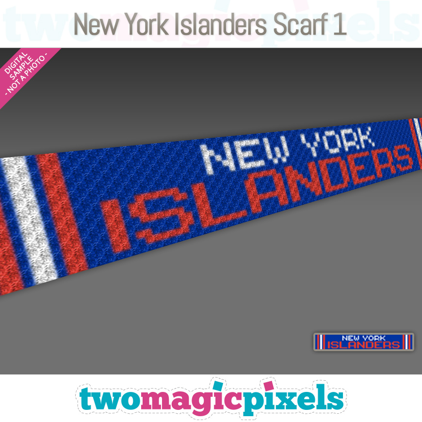 New York Islanders Scarf 1 by Two Magic Pixels