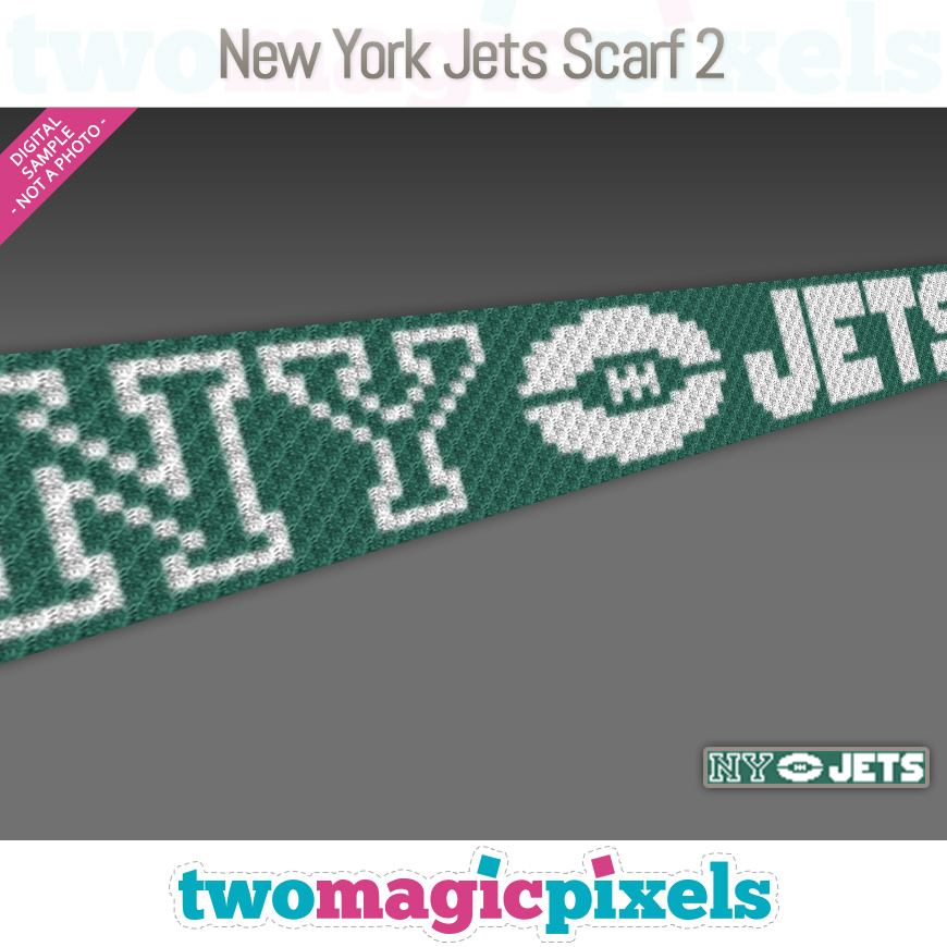 New York Jets Scarf 2 by Two Magic Pixels