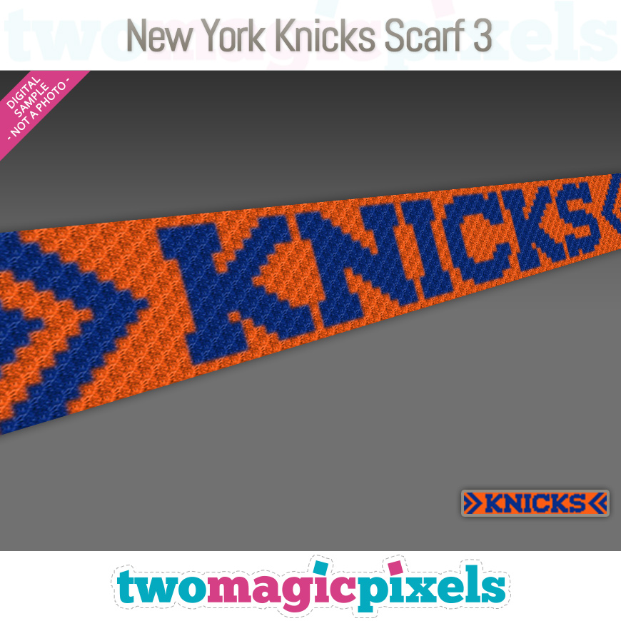 New York Knicks Scarf 3 by Two Magic Pixels