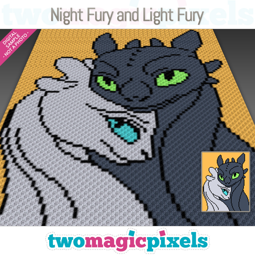Night Fury and Light Fury by Two Magic Pixels